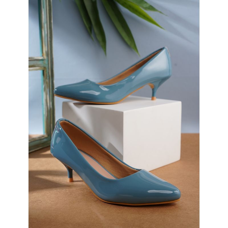ELLE Blue Women Slip On Pumps (EURO 41)