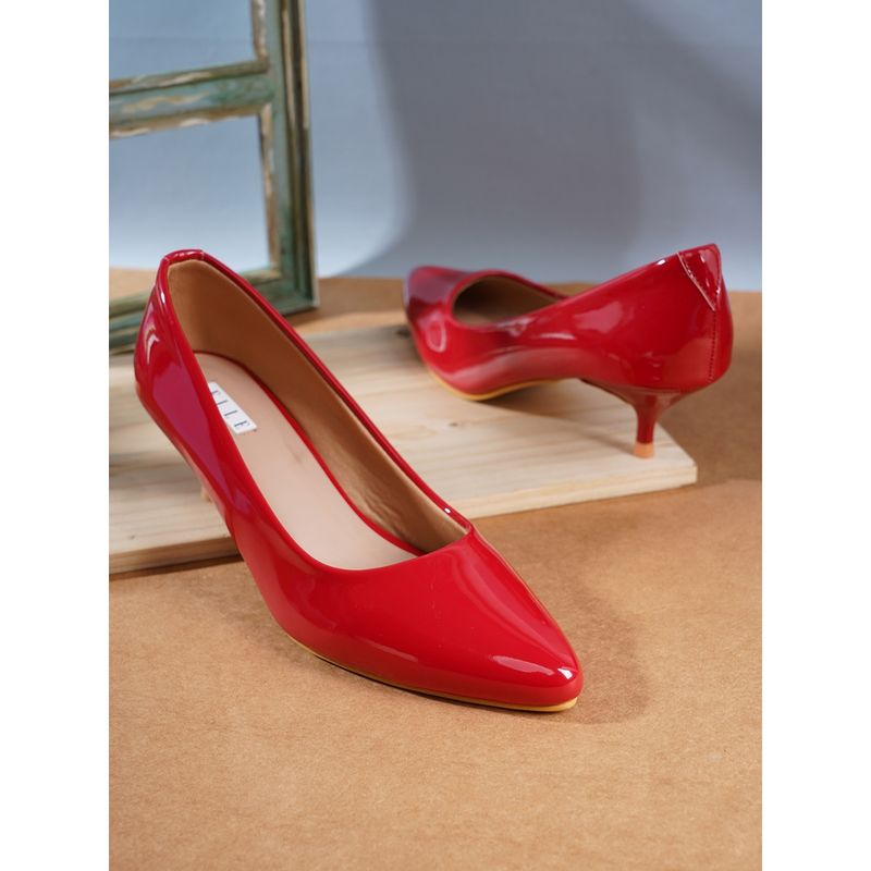 ELLE Red Women Slip On Pumps (EURO 39)