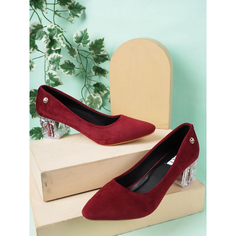 ELLE Maroon Women Slip On Pumps (EURO 36)
