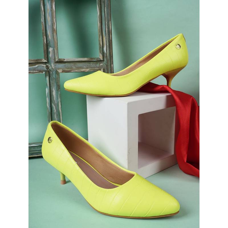 ELLE Yellow Women Slip On Pumps (EURO 36)