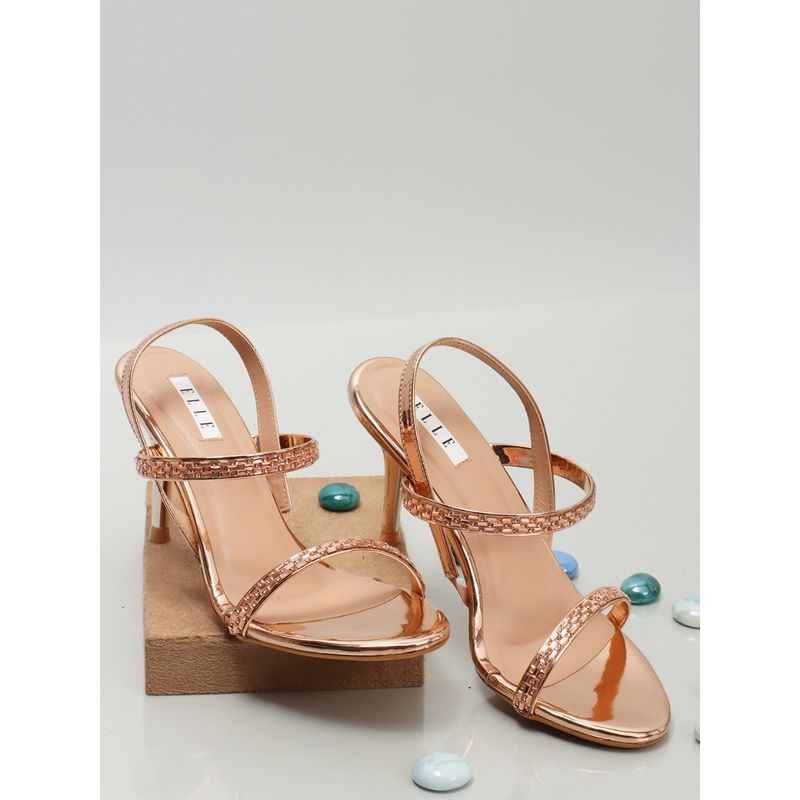 ELLE Rose Gold Women Slip On Sandals (EURO 38)