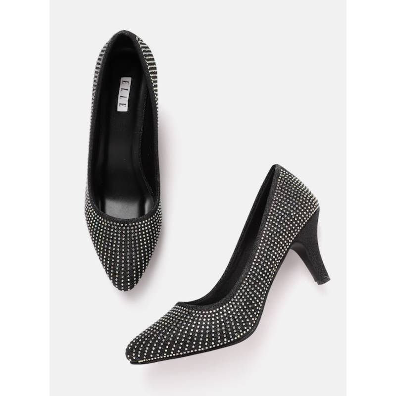 ELLE Black Women Slip On Pumps (EURO 36)