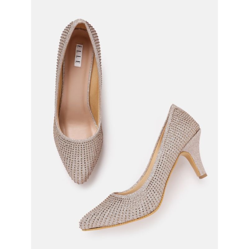 ELLE Rose Gold Women Slip On Pumps (EURO 39)