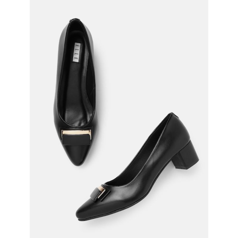 ELLE Black Women Slip On Pumps (EURO 36)