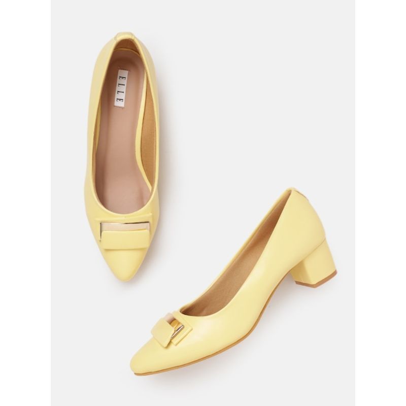 ELLE Yellow Women Slip On Pumps (EURO 36)
