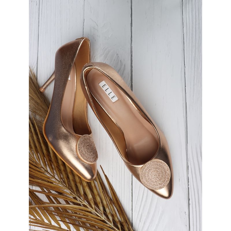 ELLE Rose Gold Women Slip On Pumps (EURO 41)