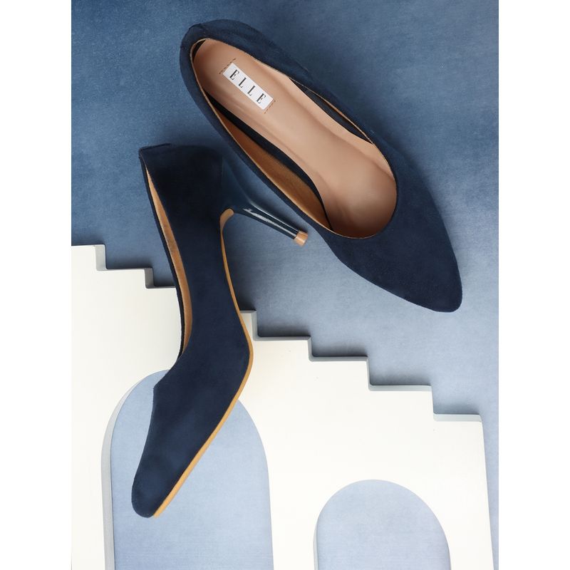 ELLE Navy Blue Women Slip On Pumps (EURO 38)