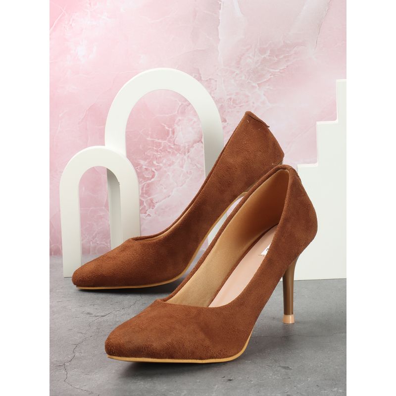 ELLE Brown Women Slip On Pumps (EURO 36)