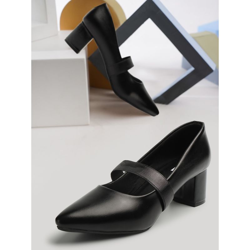 ELLE Black Women Slip On Pumps (EURO 38)