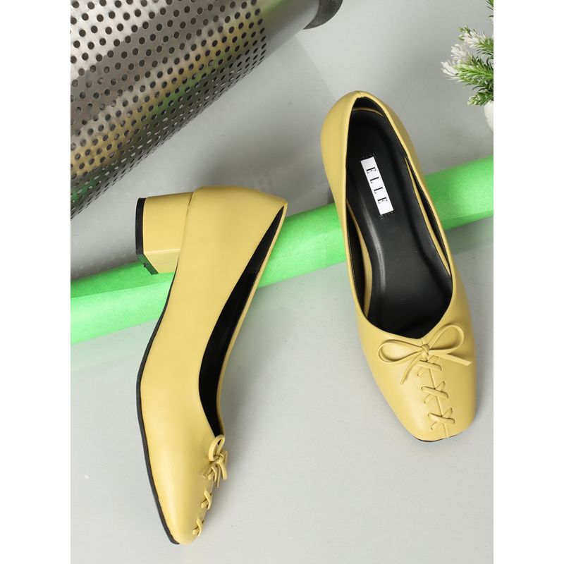 ELLE Yellow Women Slip On Pumps (EURO 40)