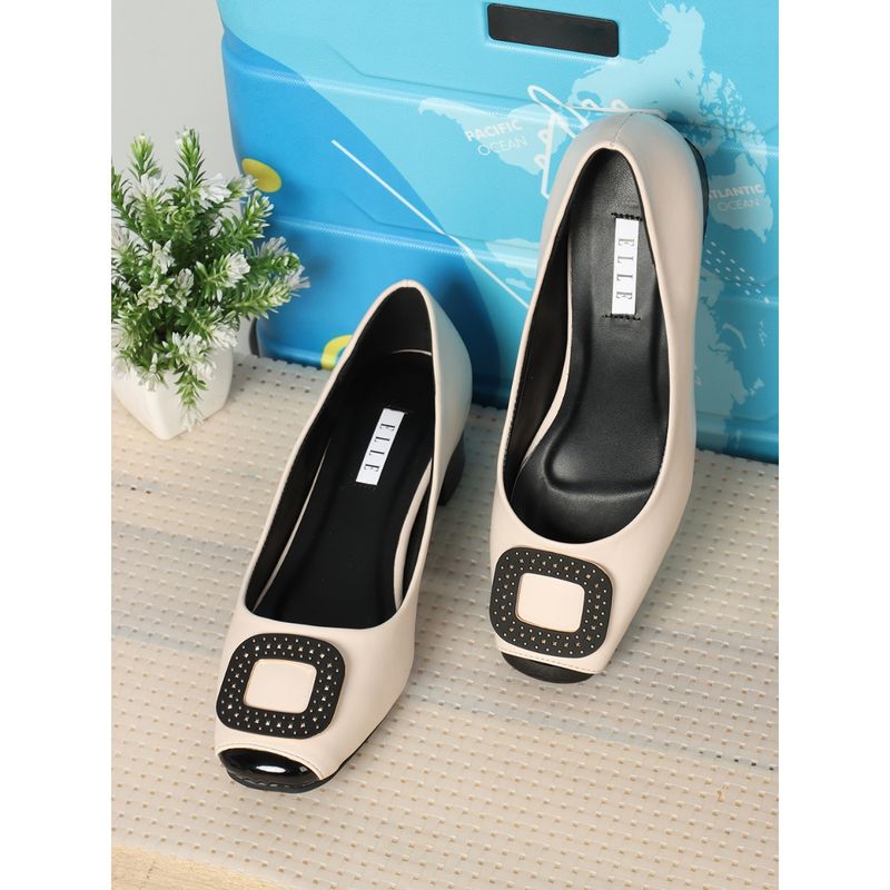 Buy ELLE Cream Women Slip On Pumps Online