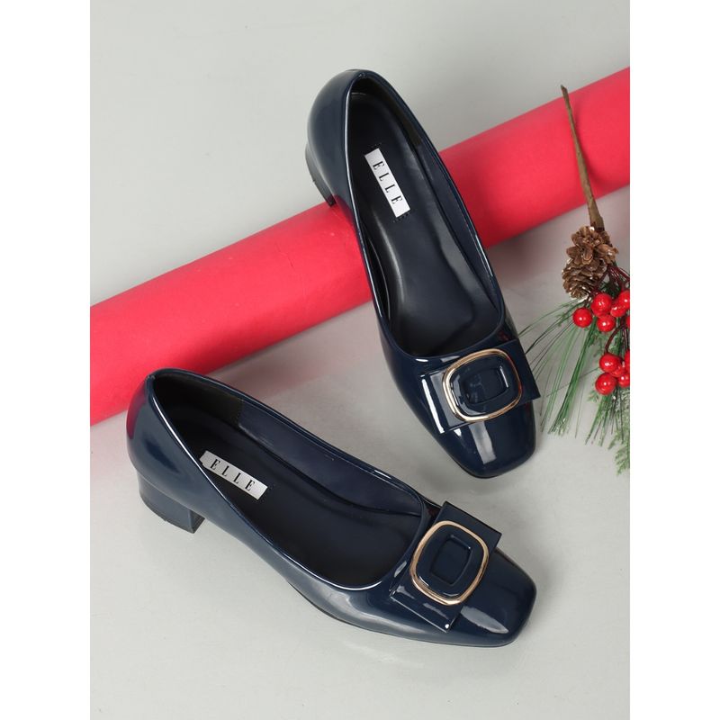 ELLE Navy Blue Women Slip On Pumps (EURO 36)