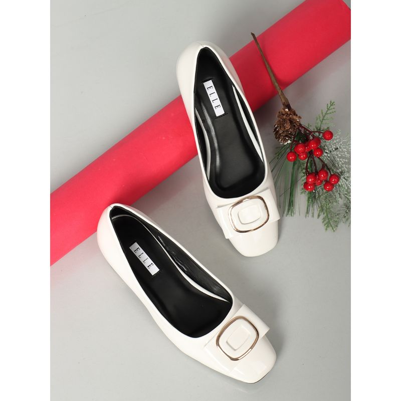 ELLE White Women Slip On Pumps (EURO 40)