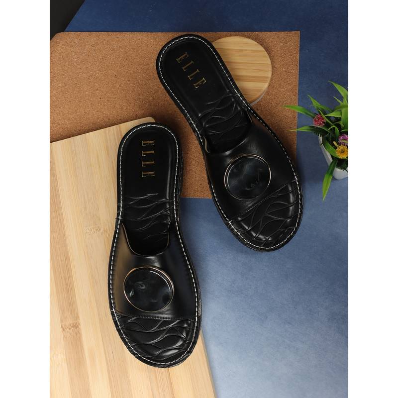 ELLE Black Women Slip On Flats (EURO 36)