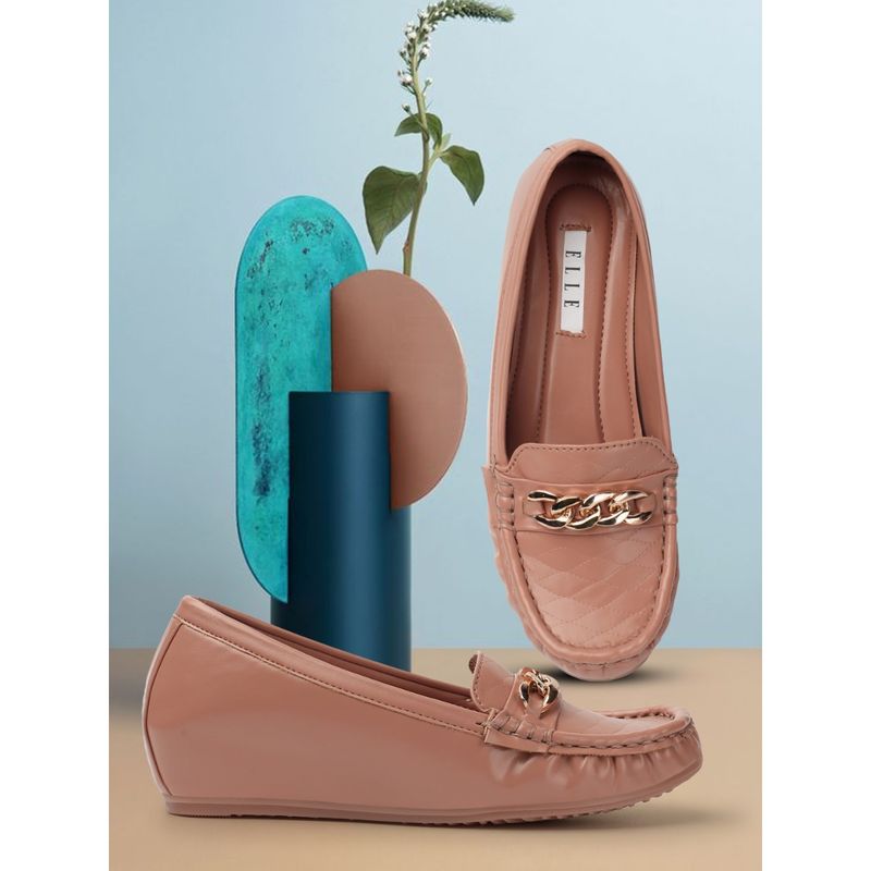 ELLE Peach Women Slip On Loafers (EURO 37)