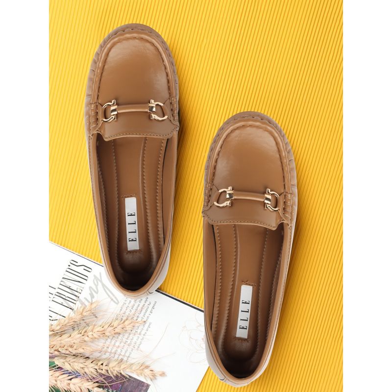 ELLE Beige Women Slip On Loafers (EURO 41)