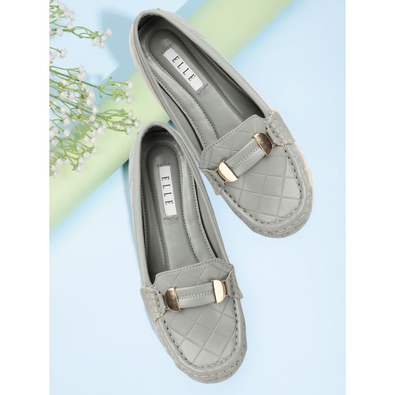 ELLE Grey Women Slip On Loafers (EURO 38)
