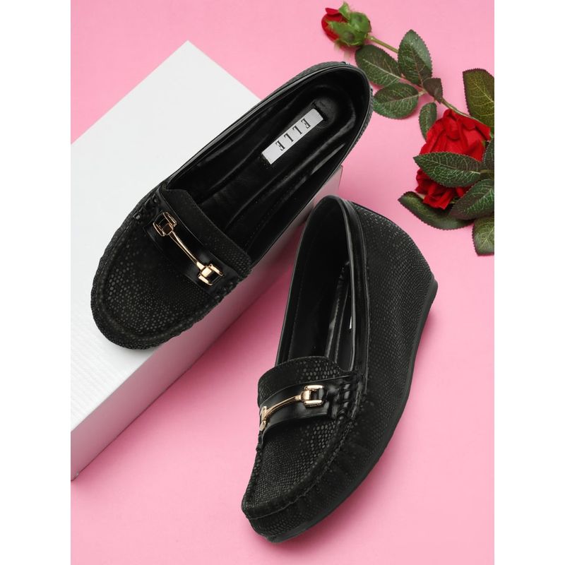 ELLE Black Women Slip On Loafers (EURO 38)