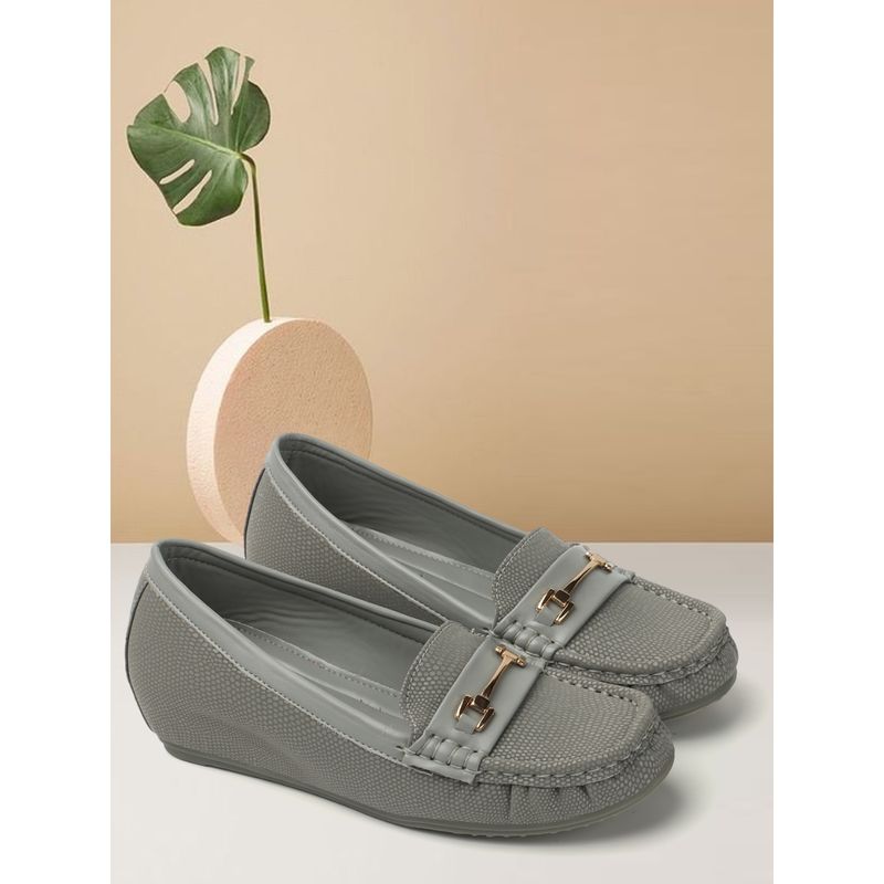 ELLE Grey Women Slip On Loafers (EURO 36)