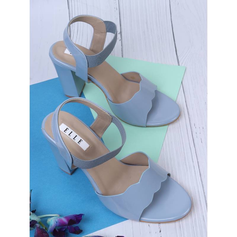 ELLE Blue Women Slip On Sandals (EURO 38)
