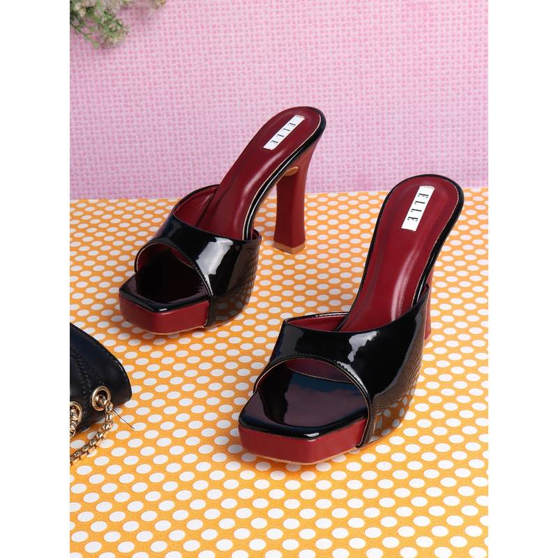 ELLE Black Women Slip On Sandals (EURO 41)