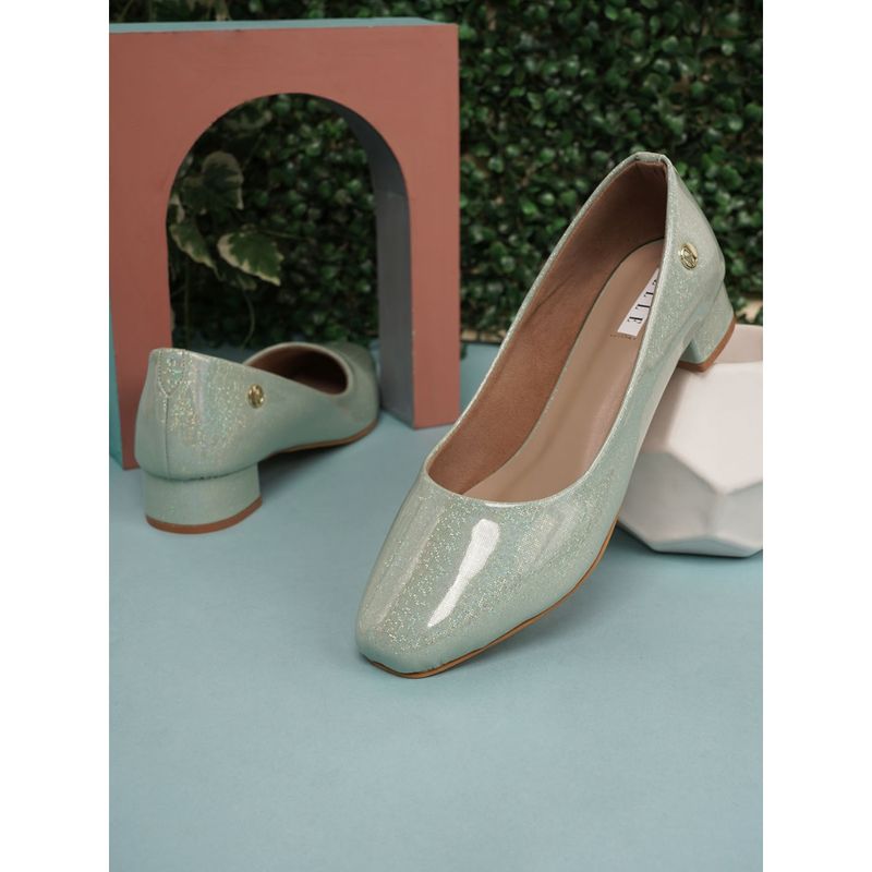 ELLE Green Women Slip On Pumps (EURO 38)