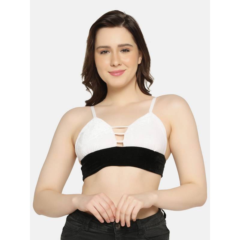 Da Intimo Soft Triangle Cup Bralette - White (M)