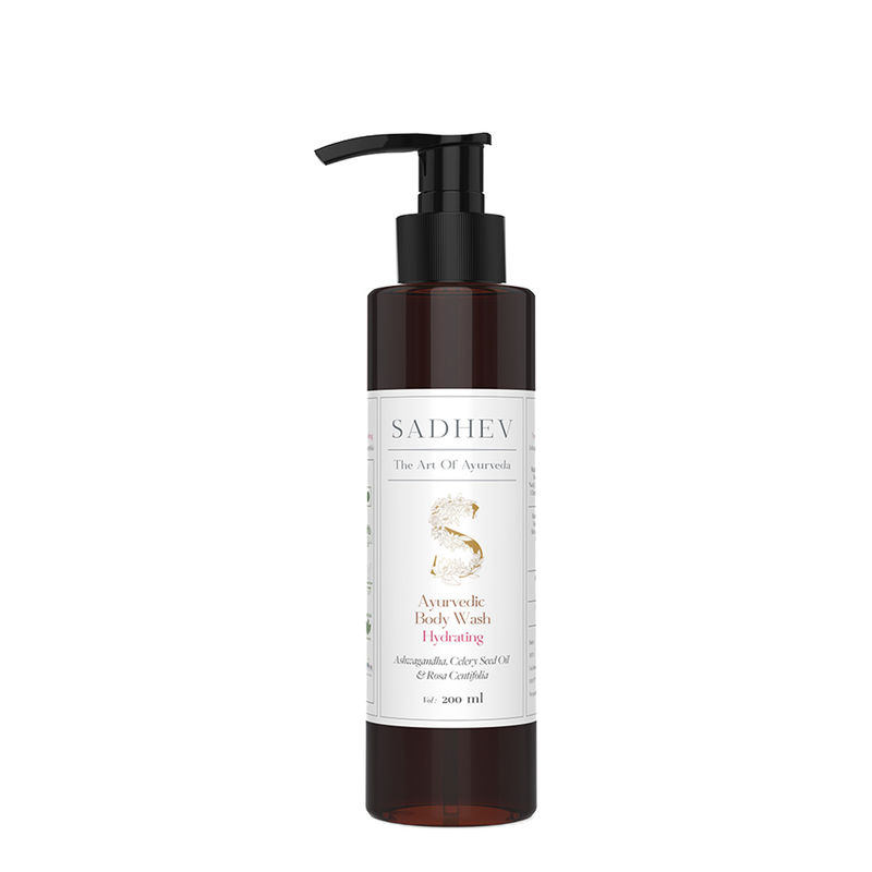 SADHEV Ayurvedic Ashwagandha, Celery Seed Oil & Rosa Centifolia Hydrating Body Wash