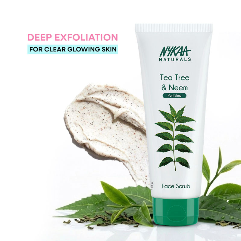 Nykaa Naturals Tea Tree & Neem Detox Face Scrub For Purifying, Acne Control & Clear Skin Glow