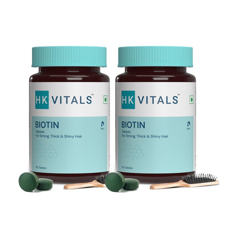 HealthKart HK Vitals Biotin Maximum Strength For Hair Skin & Nails-10000 Mcg (Pack of 2)