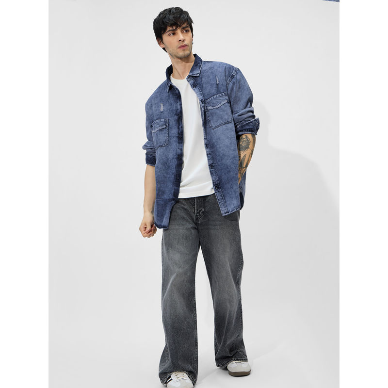 The Souled Store Classic Denim Shirt- Blue Denim Shirt (S)