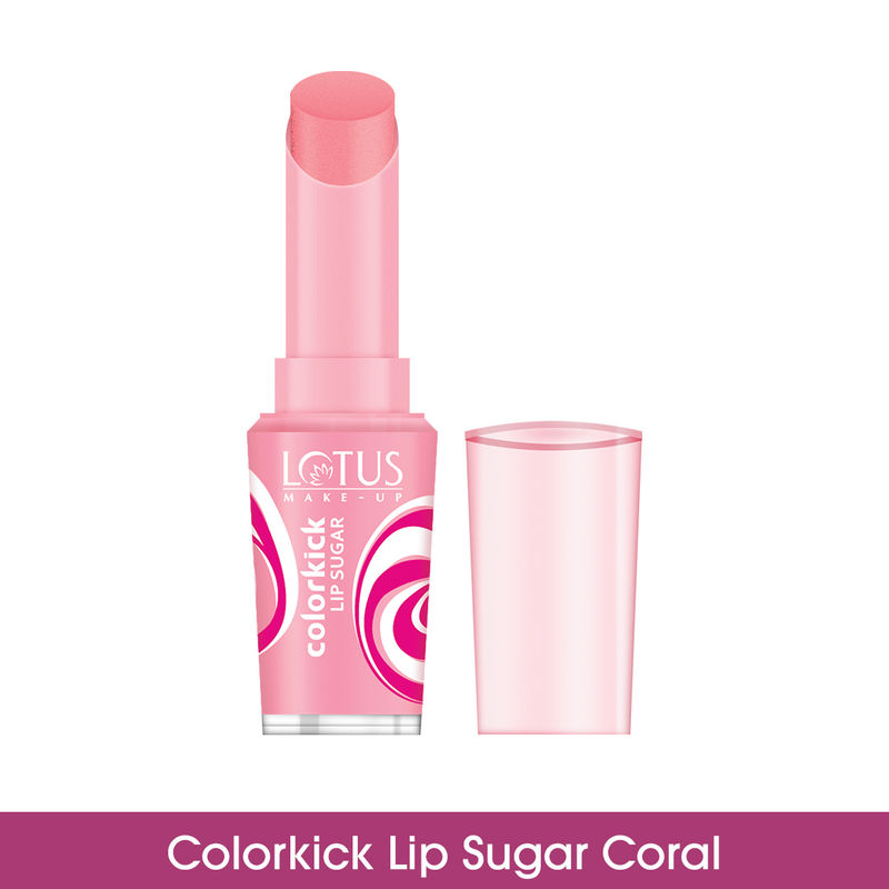 Lotus Make-Up Colorkick Lip Color Sugar Rose, SPF 20, Shea Butter & Vitamin E, Exfoliating
