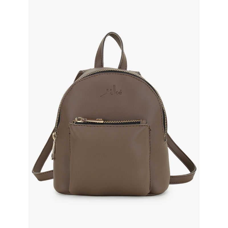 Yelloe Small   Stylish Brown Backpack
