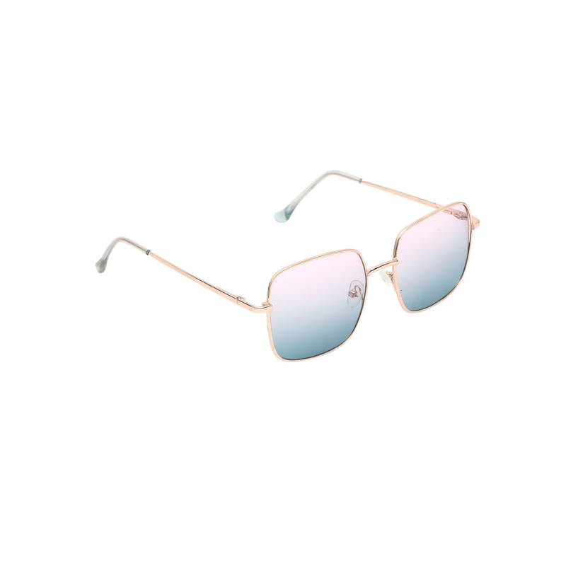 Spiky Gold Frame Blue Lens Rectangle UV Protection Sunglass Buy Spiky