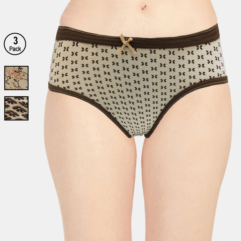 Sonari 2344 Women's Cotton Hipsters Pack Of 3 Panties - Multi-Color (L)