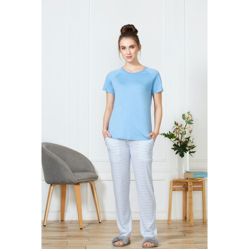 Van Heusen Women Superior Drape & Ultra Soft Lounge Pants - Light Blue (S)
