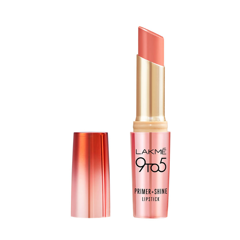 Lakme 9 To 5 Primer + Shine Lipstick - Peachy Vibe
