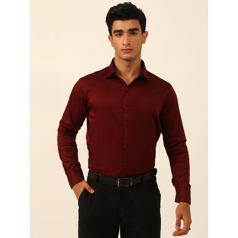 JAVINISHKA Sangria Wine Sustainable Egyptian Giza Party Wear Formal Shirt (S)