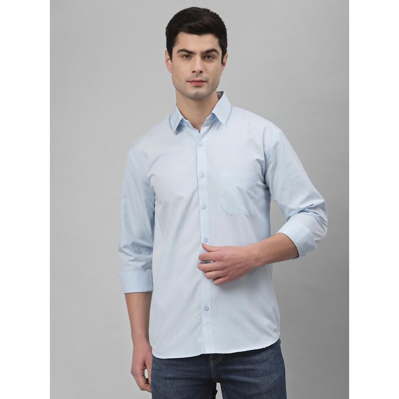 NEUDIS Men Sky Blue Full Sleeves Casual Shirt (36)