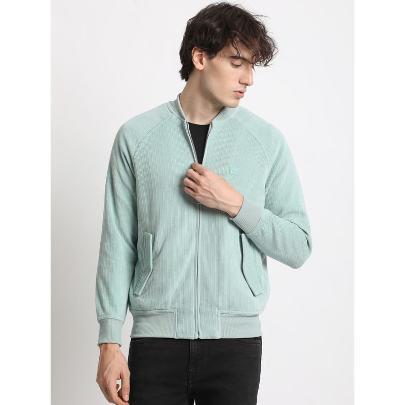 THE BEAR HOUSE Men Blue Regular Fit Bomber Jacket (S)