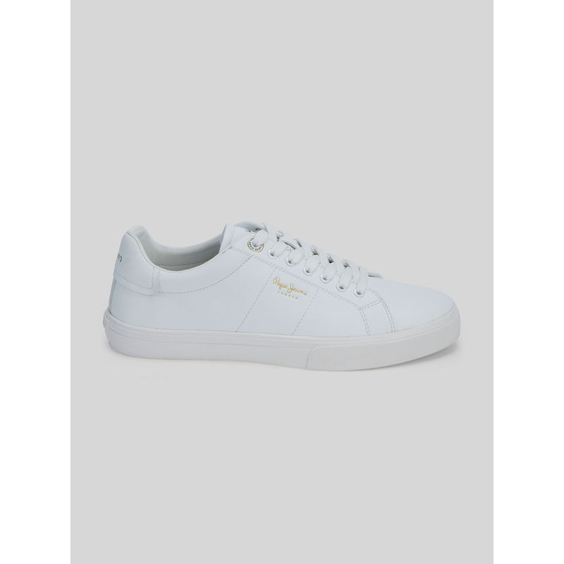 Pepe Jeans White Low-Cut Anti-Skid Cupsole Sneakers (EURO 43)