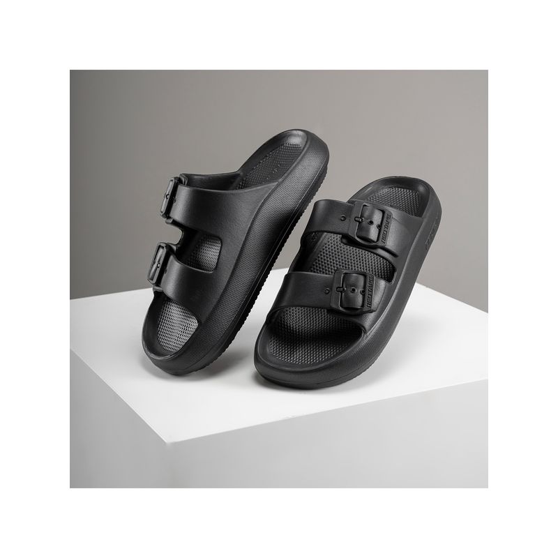 Red Tape Men Solid Black Sliders (UK 9)