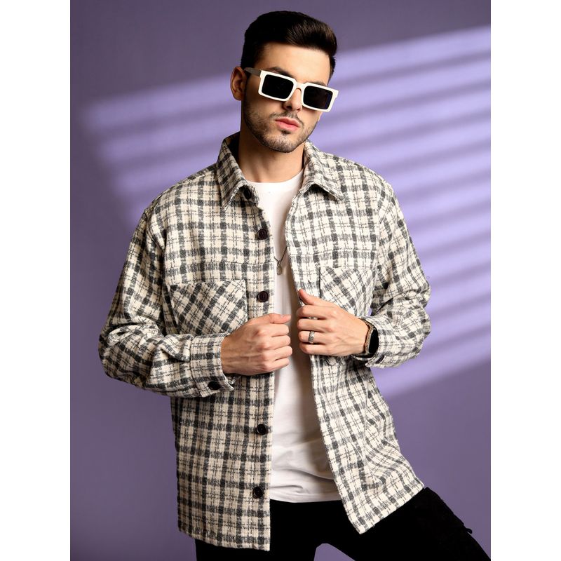 CHKOKKO White Dlanxa Men Shacket (3XL)