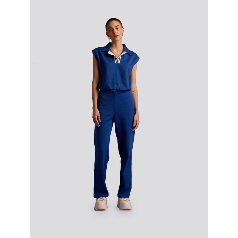 Muvazo Azure Wave Rib Top with Trackpants (Set of 2) (XS)
