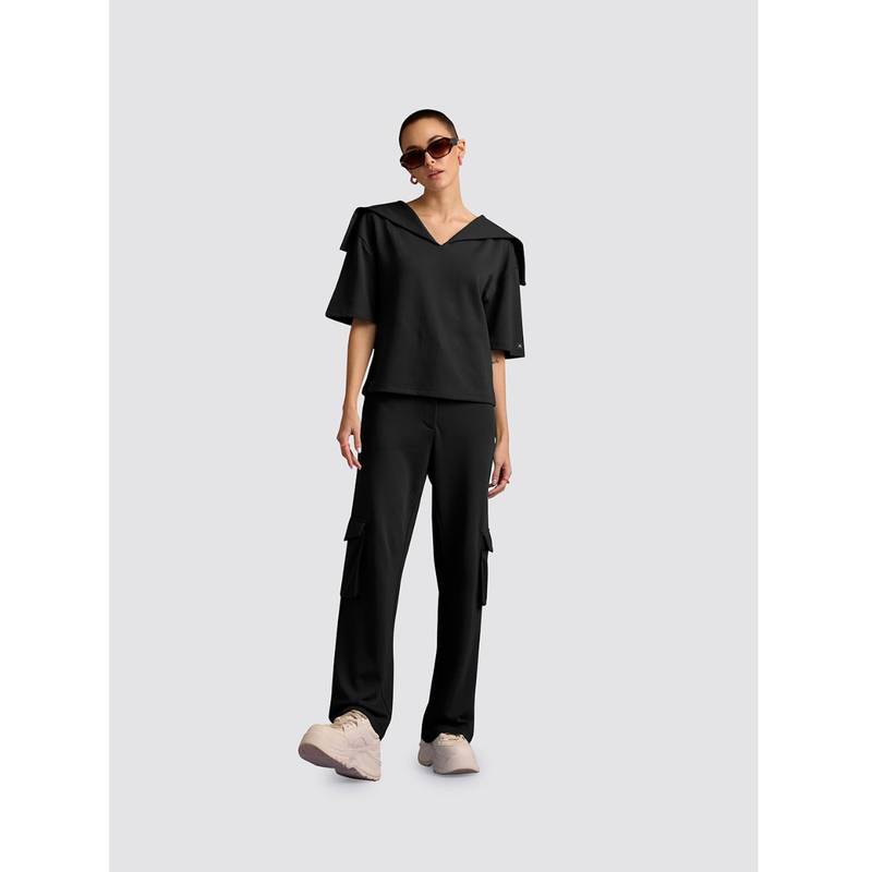 Muvazo Black Eclectic Enchantment Top with Pants (Set of 2) (XS)