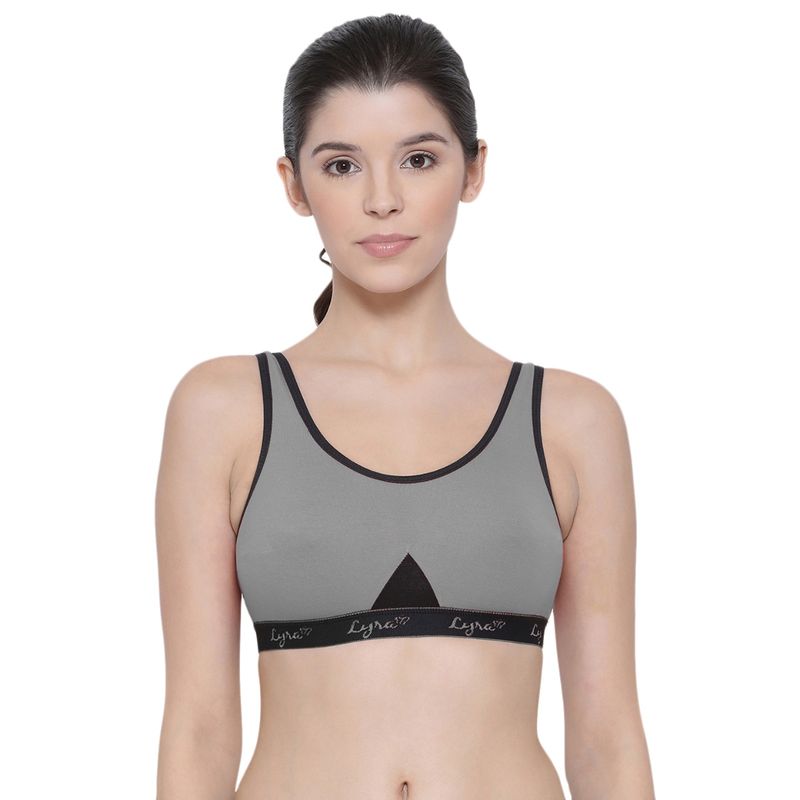 Lux Lyra 531 Grey Premium Cotton Sports Bras (34B)