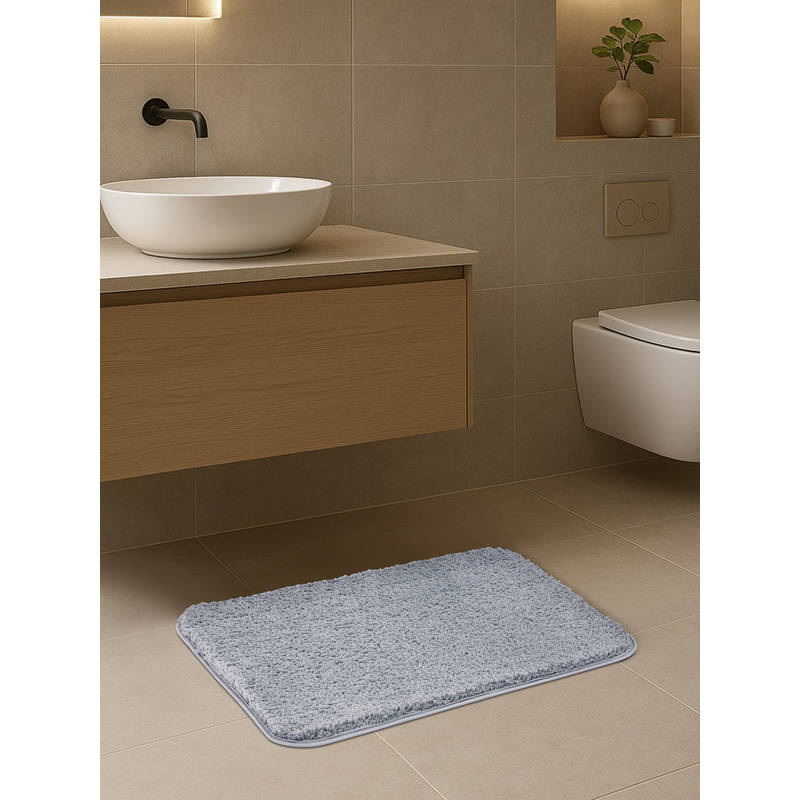 OBSESSIONS Grey Super Absorbent Anti Skid Bath Mat (S)
