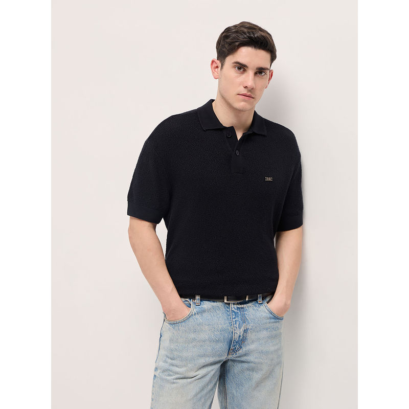 THE BEAR HOUSE Men Typography Printed Round Neck Cotton Oversized T-shirt