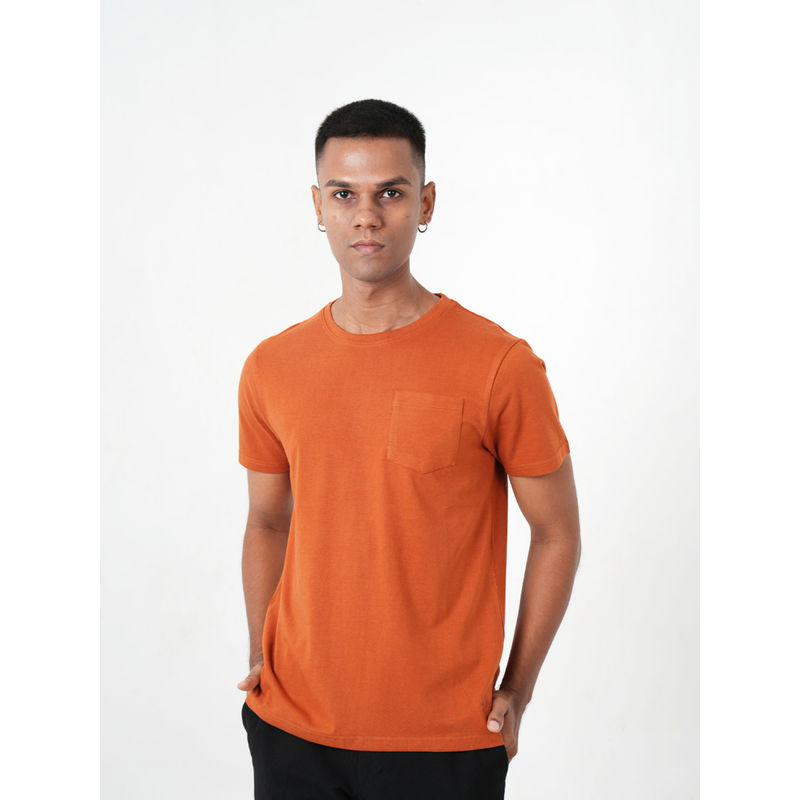 Monkstory Bamboo Cotton Crew Orange T-Shirt (S)