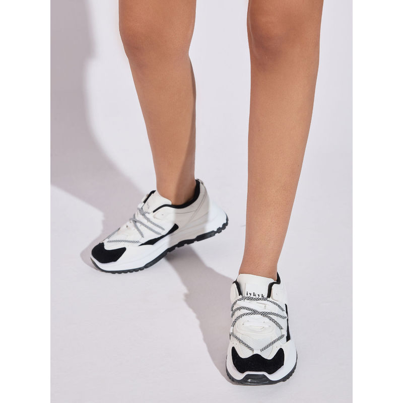 IYKYK by Nykaa Fashion Zapatilla Lace-Up White Sneakers (EURO 37)